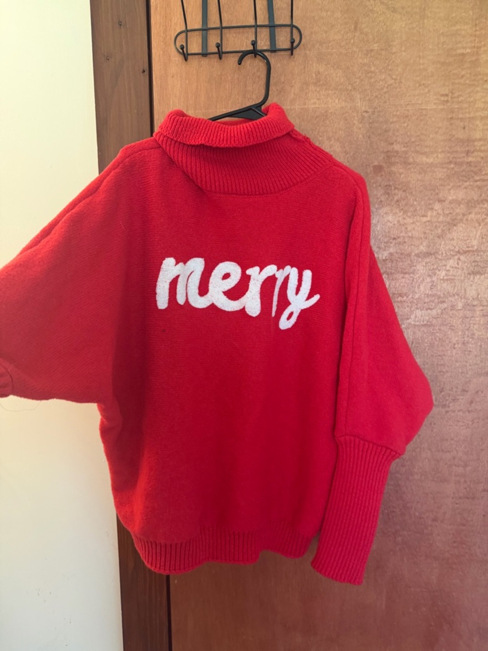 Red 'Merry' Women's Turtleneck Sweater